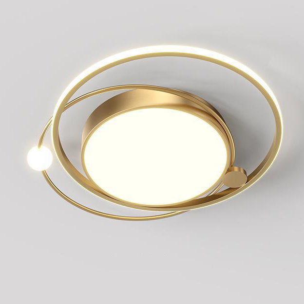 Moderne minimalistische runde Kreis Eisen Acryl LED Unterputz Deckenleuchte für Schlafzimmer 