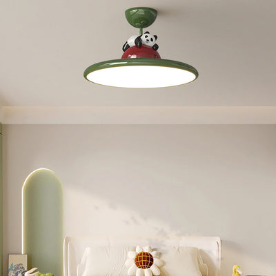 Zeitgenössische kreative Cartoon Panda Elefant Eisen Acryl LED Semi-Flush Mount Deckenleuchte für Schlafzimmer 