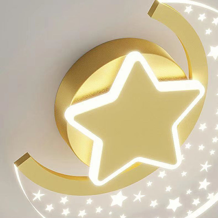 Moderne Einfachheit Eisen Aluminium Acryl Mond Sterne LED Wand Leuchte Lampe Für Nacht 