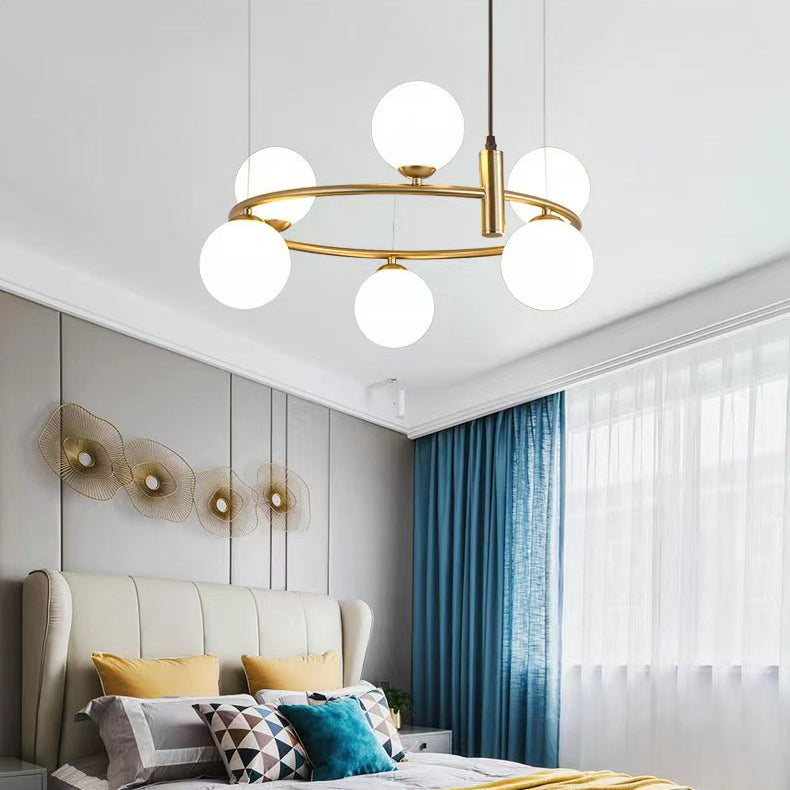 Cercle créatif contemporain en fer et verre avec 4/6 lumières pour salon 