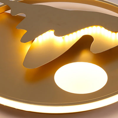 Moderne Luxus Eisen Acryl Runde Krone Herz Stern Berg LED Unterputz Deckenleuchte für Schlafzimmer 