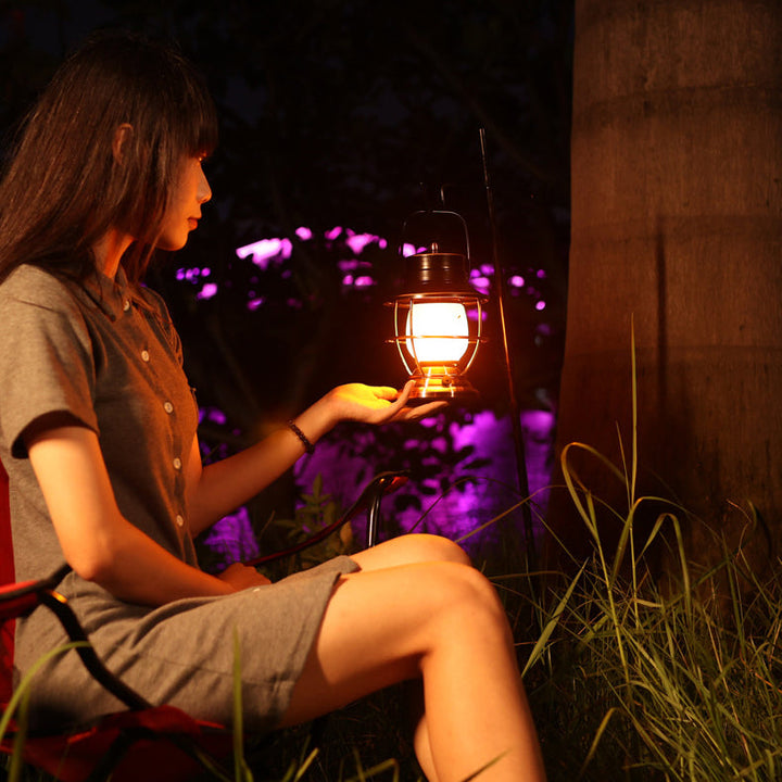 Lampe de table LED cylindrique en acrylique fer rechargeable étanche de style ferme traditionnelle pour salle de divertissement 