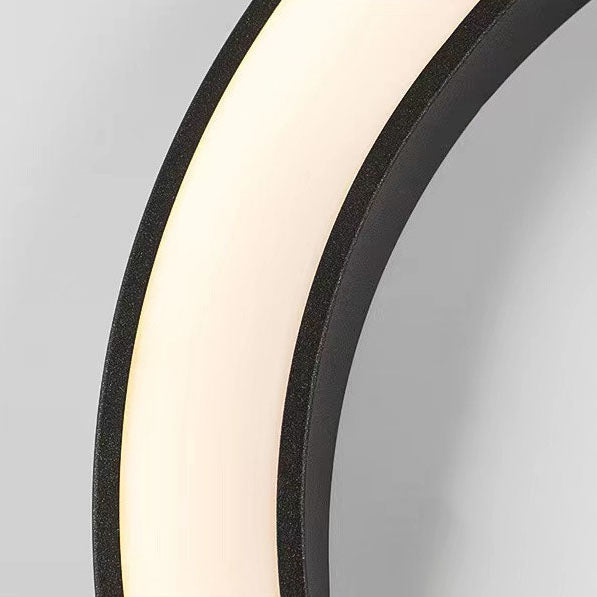 Modern Minimalist Crescent Circle Stainless Steel PC Waterproof LED Wall Sconce Lamp For Outdoor Patio
