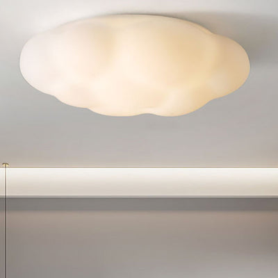 Modern Simplicity Cloud PE Shade Hardware LED Flush Mount Ceiling Light For Bedroom