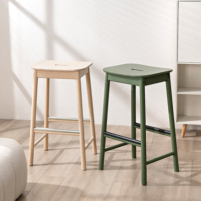 Repose-pieds rectangulaire en bouleau minimaliste moderne pour tabouret de bar pour salle à manger 