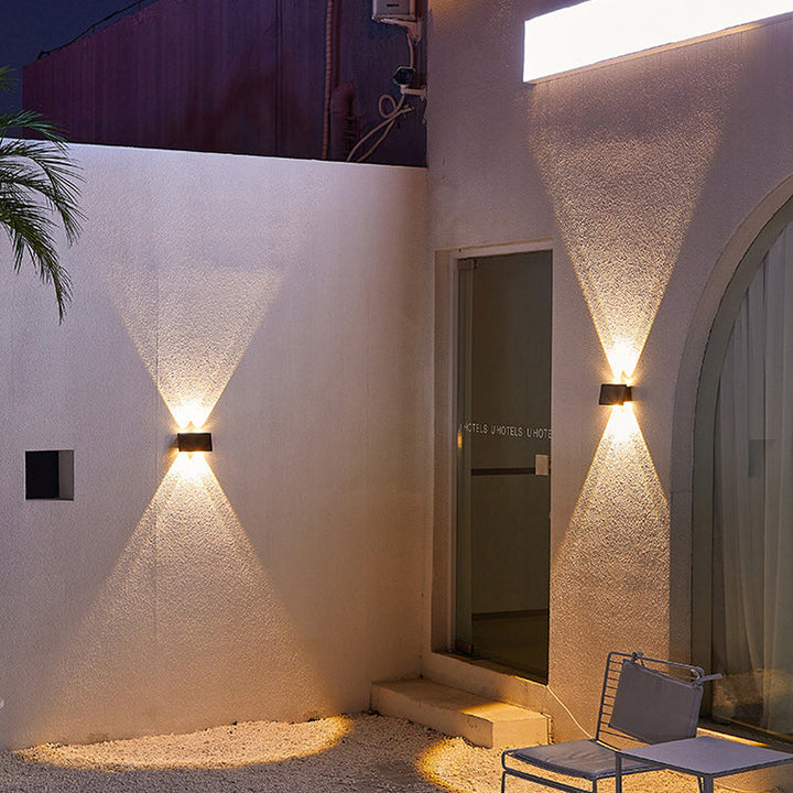 Applique Murale Extérieure Moderne Minimaliste Solaire Étanche Rectangle ABS LED Pour Jardin 