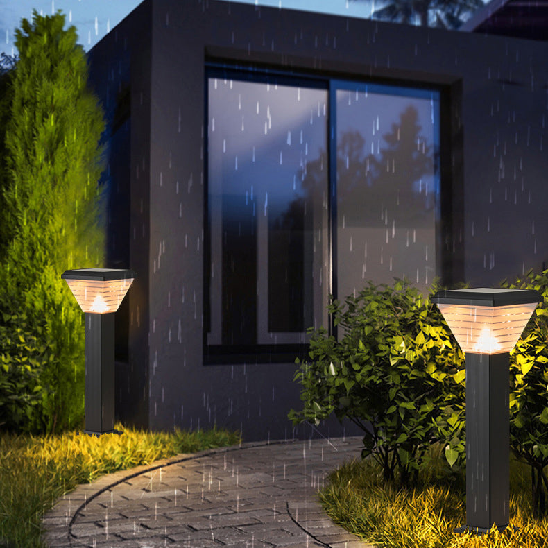 Luz exterior LED cuadrada cilíndrica solar minimalista moderna impermeable de ABS PC para jardín 