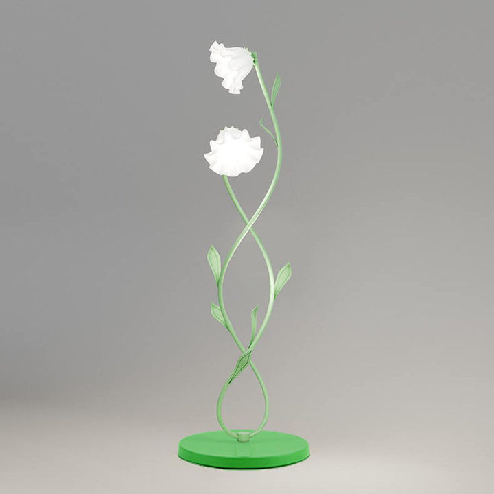French Light Luxury Flower Glass Hardware Base 2/3-Light Standing Floor Lamp
