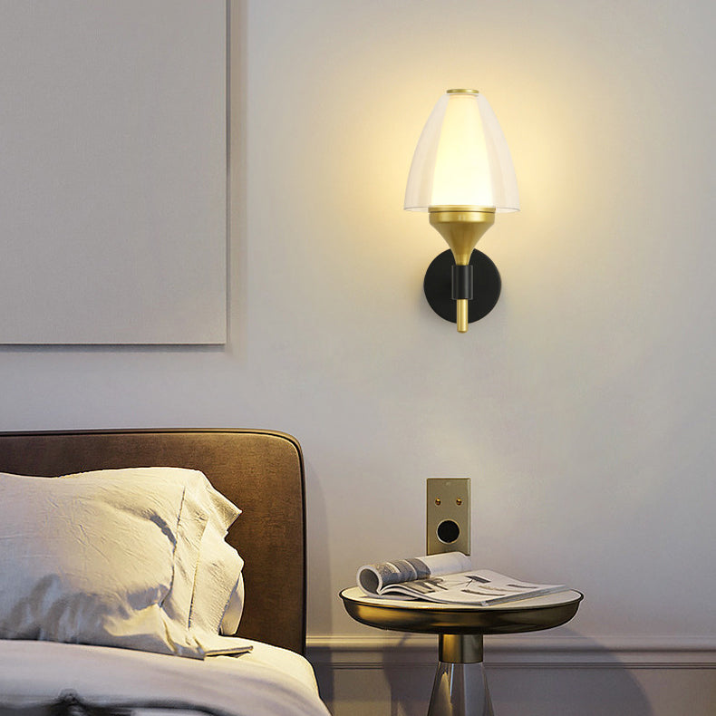 Applique murale LED en fer acrylique ronde minimaliste moderne pour salon 
