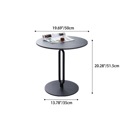 Table basse ronde en marbre minimaliste moderne en acier inoxydable à trois pieds pour salon 