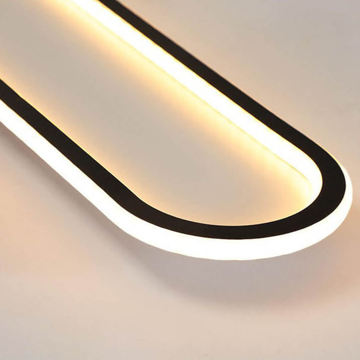 Moderne minimalistische lange Eisen-Silikon-LED-Deckenleuchte für das Schlafzimmer 