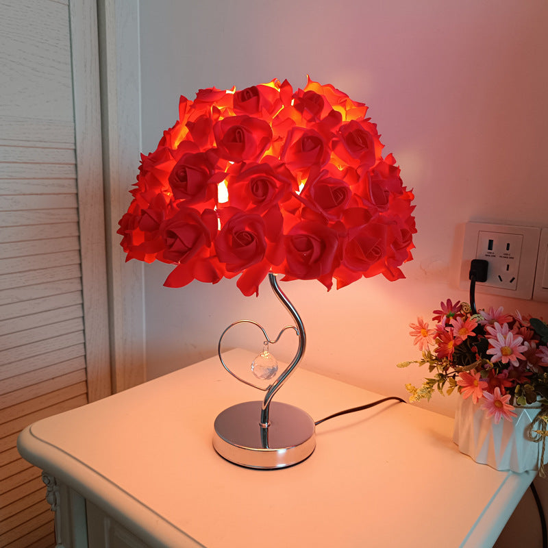 Lampe de Table Décorative à 1 Lumière Rose Romantique Européenne 
