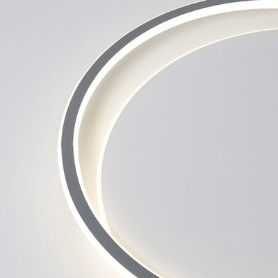 Zeitgenössische Einfachheit Eisen Kreis Ring Acryl LED Unterputz Deckenleuchte für Wohnzimmer