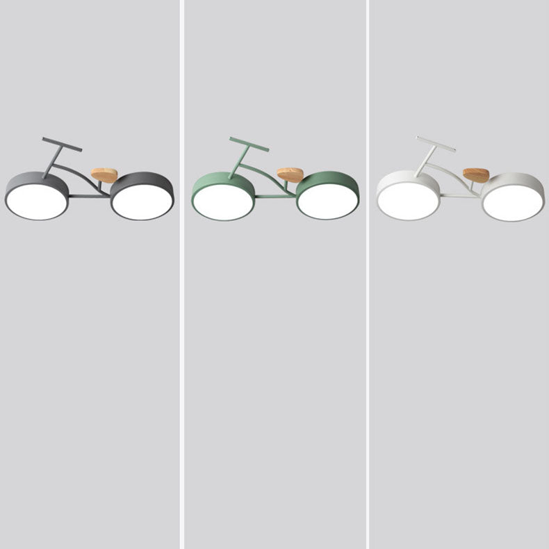 مصباح سقف للأطفال بتصميم عصري إبداعي للدراجة مصنوع من الأكريليك والخشب مع إضاءة LED لغرفة المعيشة 