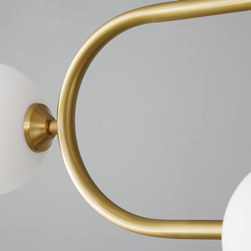 Zeitgenössischer Luxus-Kronleuchter mit rundem Kupferrahmen und Glasschirm, 4/6 Lichter, Inselleuchte für Esszimmer 