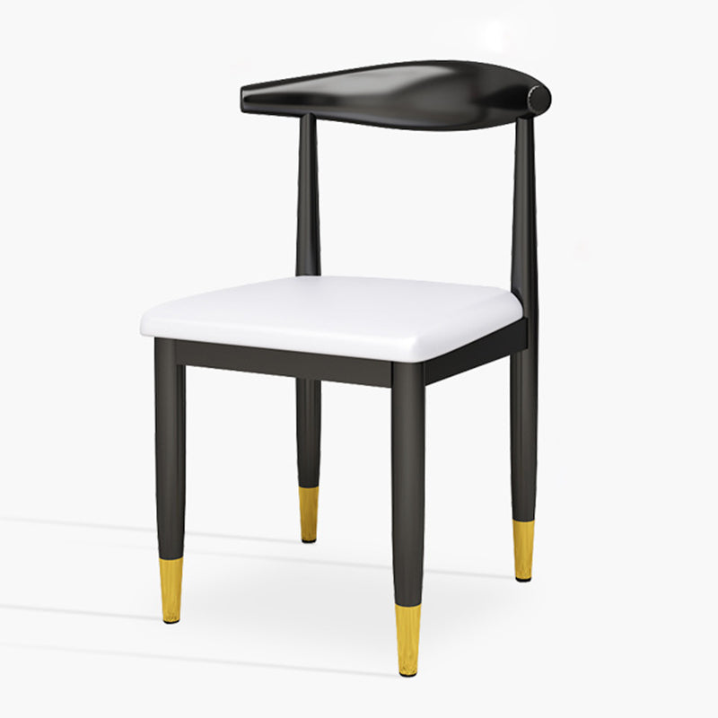 Dossier de chaise de salle à manger en cuir PU carré de luxe contemporain pour salle à manger 