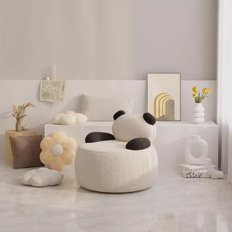 Coussin Rond Ours Créatif Contemporain en Laine d&