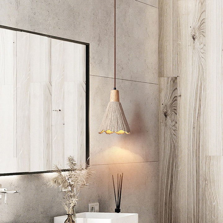 Contemporain Bar à Parapluies Scandinave Ciment Texturé Suspension 1 Lumière Pour Salon 