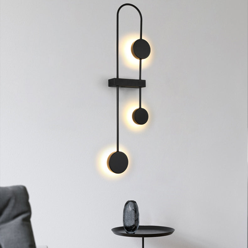 Applique murale LED en métal acrylique géométrique ronde nordique contemporaine pour couloir 