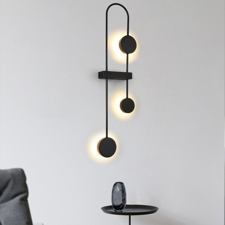 Applique murale LED en métal acrylique géométrique ronde nordique contemporaine pour couloir 