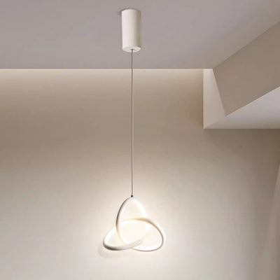 Moderne Nordic Aluminium Eisen Silica Geometrische Verflochten Ring LED Pendelleuchte Für 