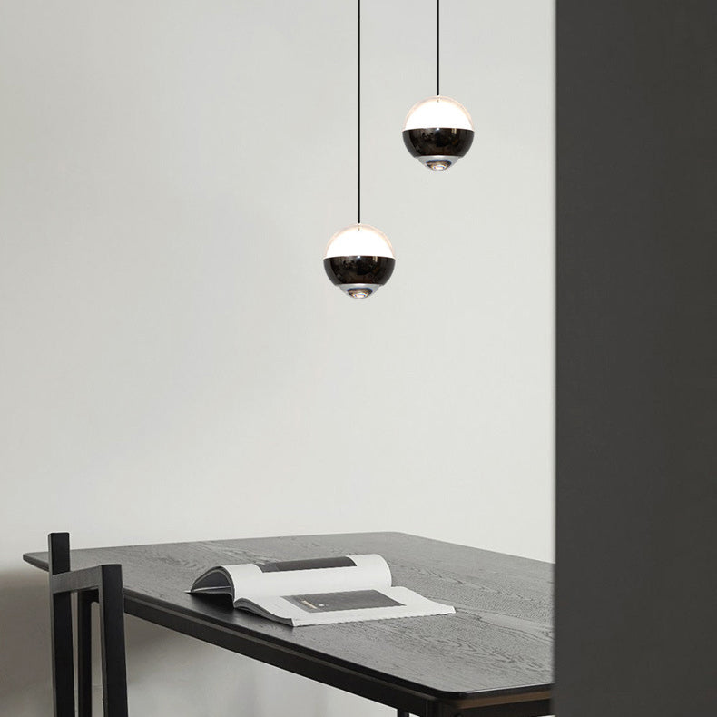 Moderne Einfachheit Ball Aluminium Acrylglas LED Pendelleuchte Liftable Für Nachttisch 