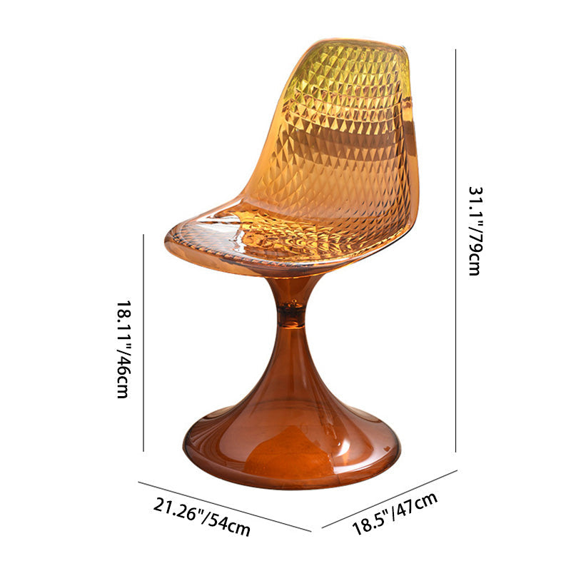 Silla de comedor con respaldo de diseño de arco de plásticos acrílicos nórdicos contemporáneos para comedor 