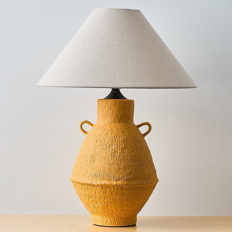 Traditionelle japanische Glaskeramik-Stoff-Tischlampe mit 1 Licht für Wohnzimmer 