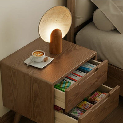 Table de nuit carrée en bois de caoutchouc moderne avec 1/2 tiroir pour chevet 
