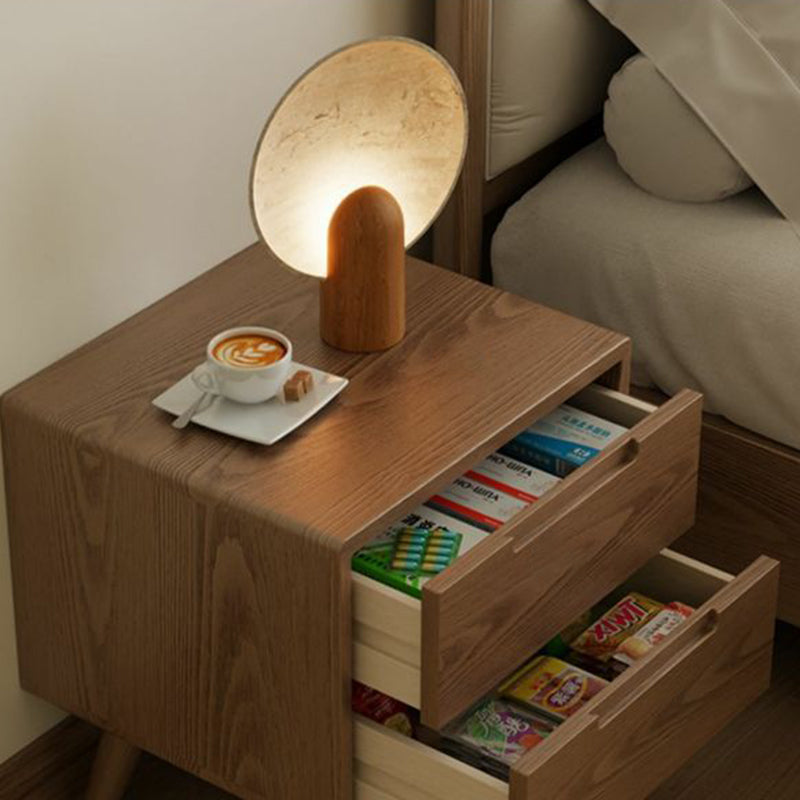 Table de nuit carrée en bois de caoutchouc moderne avec 1/2 tiroir pour chevet 