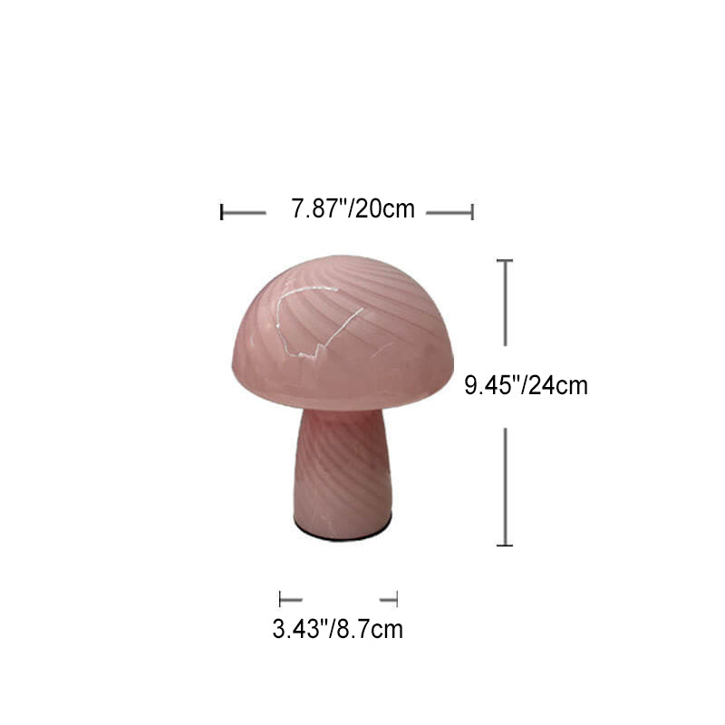 Modern Minimalist Mushroom Glass 1-Light Table Lamp