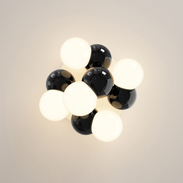 Lustre de plafond semi-encastré à 5 lumières en acrylique et fer contemporain pour chambre 