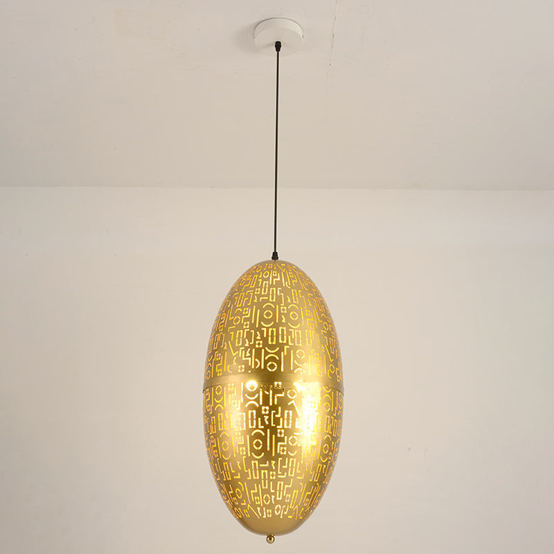 Lustre suspendu elliptique à 3 lumières en fer rétro contemporain pour salle à manger 