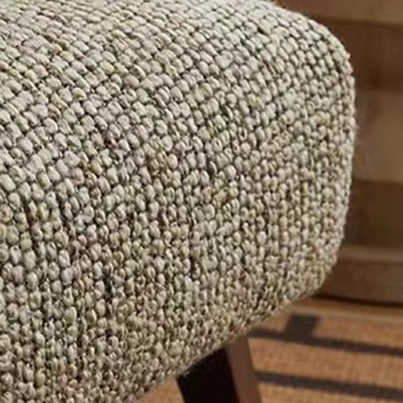 Contemporary Nordic Square Upholstered Cotton Linen Fabric Solid Wood Accent Chair Backrest Armrest For Living Room