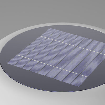 Simplicité moderne solaire étanche en acier inoxydable PE rond vaisseau spatial LED éclairage paysager lumière extérieure pour Patio extérieur 