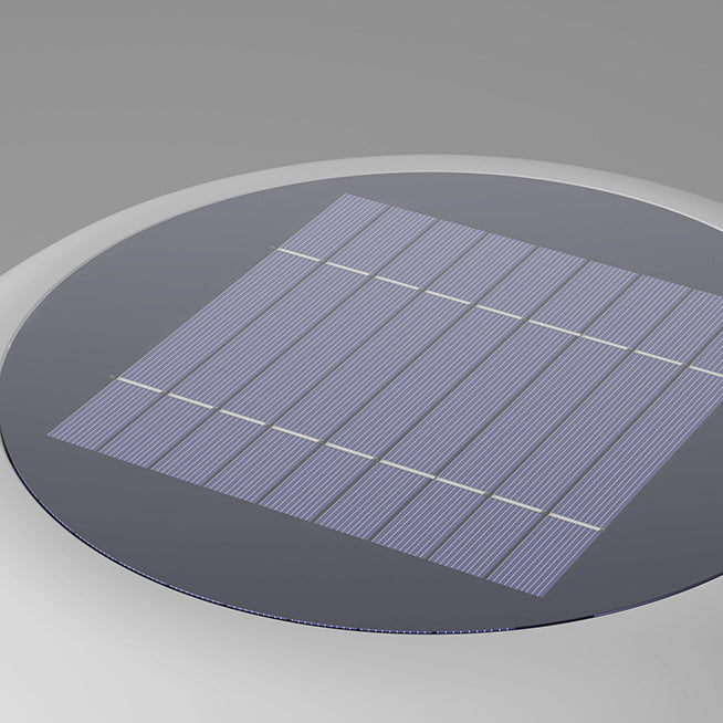Simplicité moderne solaire étanche en acier inoxydable PE rond vaisseau spatial LED éclairage paysager lumière extérieure pour Patio extérieur 