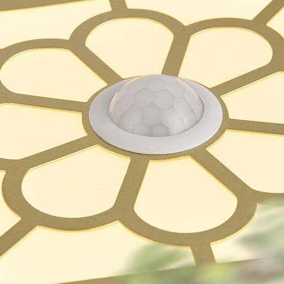Modern Luxury Floral Square Geometry LED Flush Mount Ceiling Light
