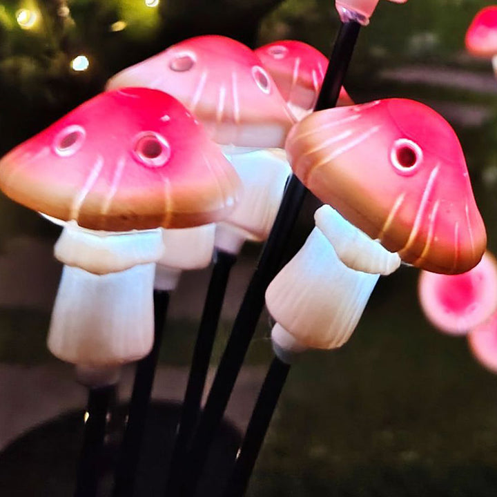 Moderne Art Deco Solar Wasserdichte Pilz Zweig Kunststoff Edelstahl LED Outdoor Boden Stecker Licht Für Garten 