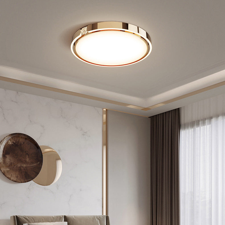 Moderne Luxus Runde Galvanisierte Aluminium Acryl LED Unterputz Deckenleuchte Für Schlafzimmer 