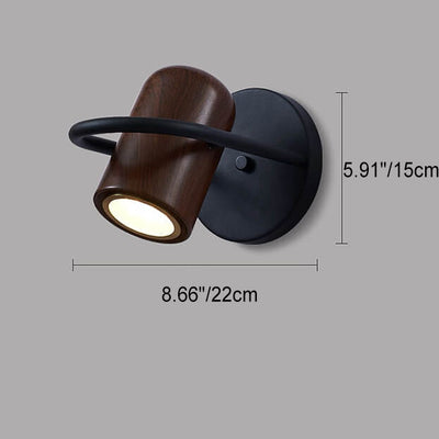 Lampe murale à LED en cylindre en fer forgé de personnalité nordique moderne 