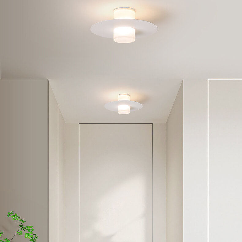 Lumière de plafond semi-encastrée LED en fer acrylique disque cylindrique minimaliste moderne 