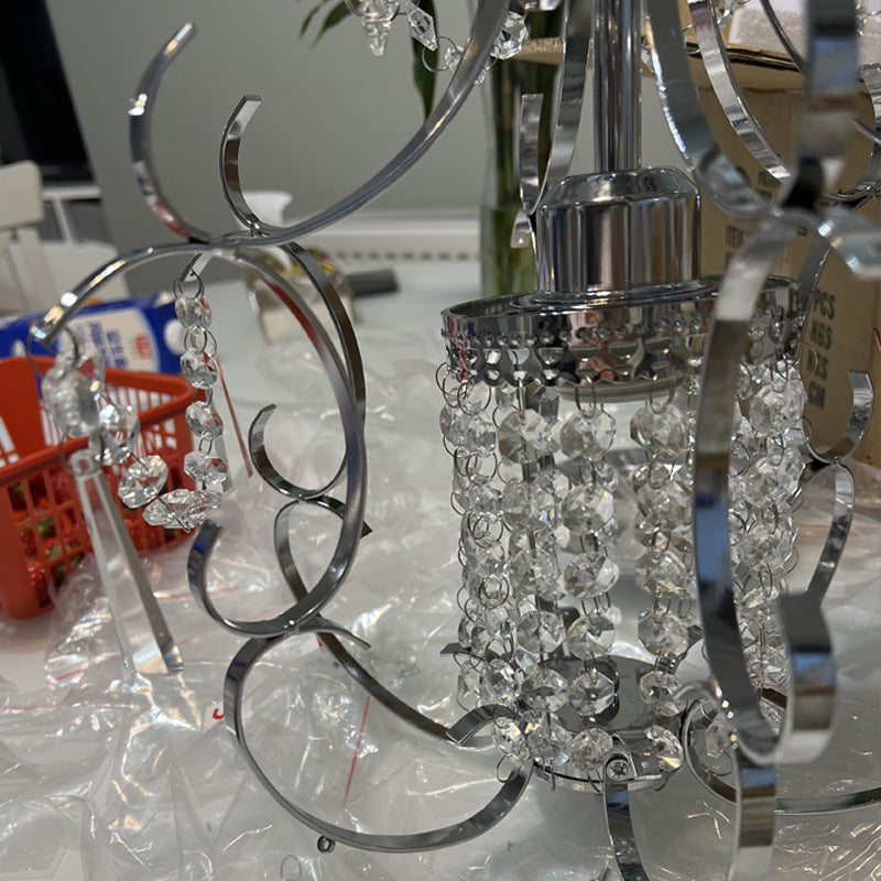 Suspension Luminaire en Cristal de Fer Côté Traditionnel de Luxe à 1 Lumière pour Salon 
