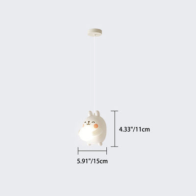 مصباح معلق للأطفال بتصميم آرت ديكو الحديث من الحديد والأكريليك على شكل أرنب LED لغرفة النوم 