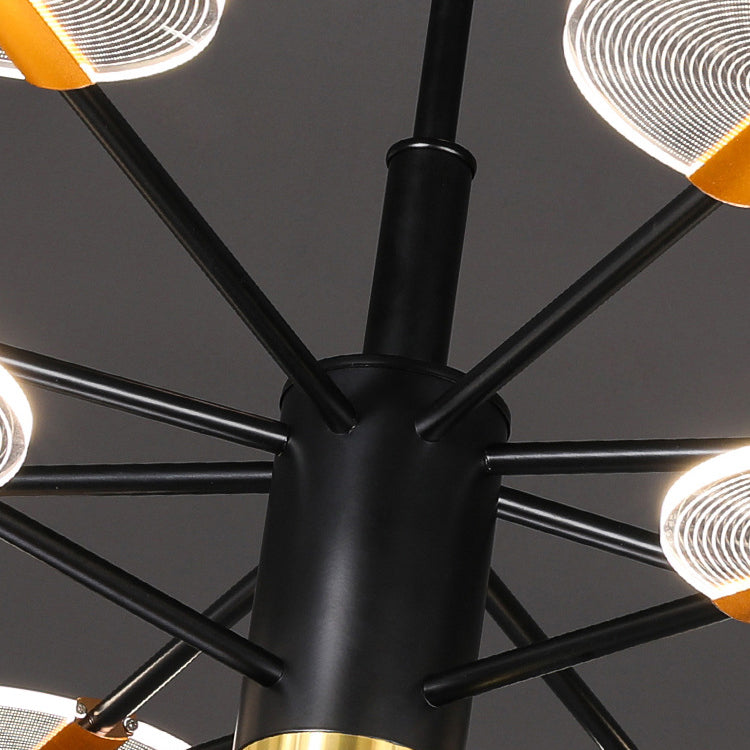 Zeitgenössische skandinavische Niederlassung runder Eisen-Acryl-LED-Kronleuchter für Wohnzimmer 