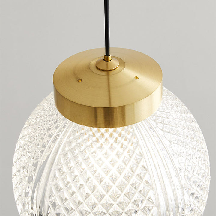 Lumière Nordique de Luxe Simple Boule de Verre Suspension à 1 Lumière 