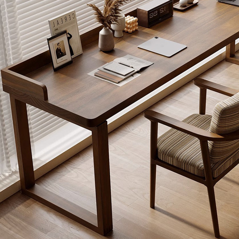 Traditionelle rustikale rechteckige Holzschreibtische mit zwei Beinen für das Home Office 
