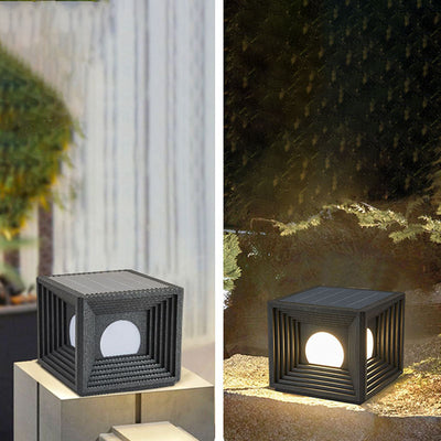 Luz de Cabeza de Poste LED de Acrílico de Acero Inoxidable Rectangular de Simplicidad Moderna para Patio Exterior 