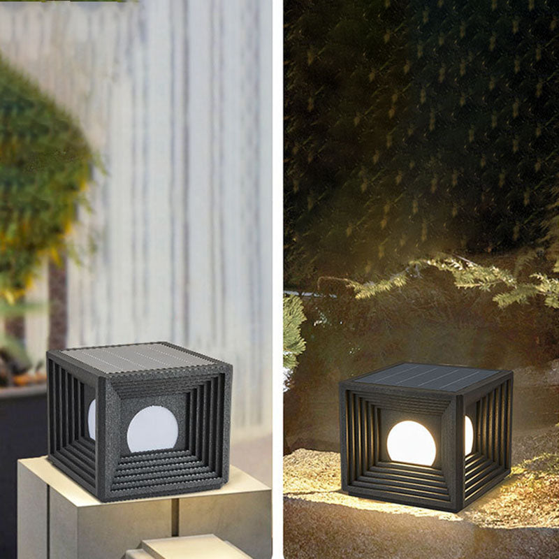 Luz de Cabeza de Poste LED de Acrílico de Acero Inoxidable Rectangular de Simplicidad Moderna para Patio Exterior 
