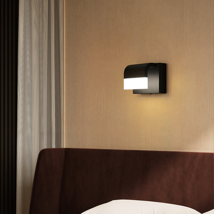 Applique Murale LED en Fer Aluminium PS Rectangulaire Minimaliste Moderne pour Chambre 
