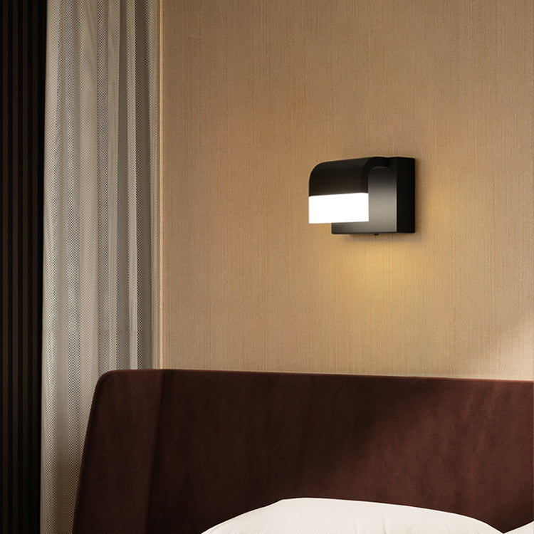 Aplique de pared LED de hierro aluminio PS moderno minimalista rectangular para dormitorio 